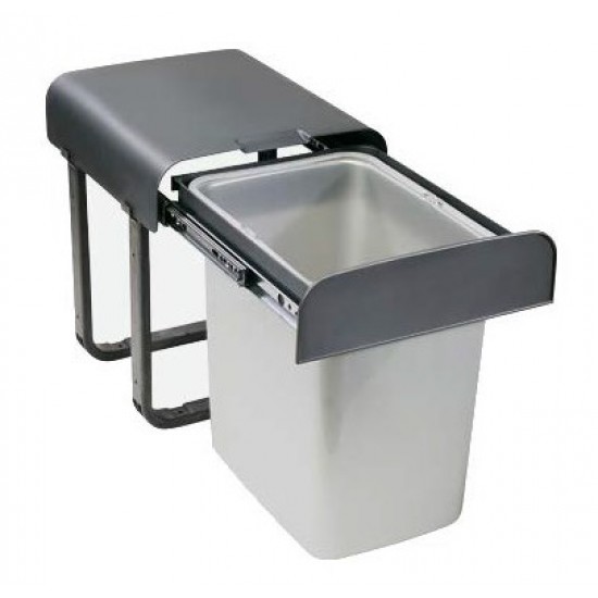 BALDE LIXO C/CORREDIÇA ALADIN 9013 CINZA (1*16LTS)