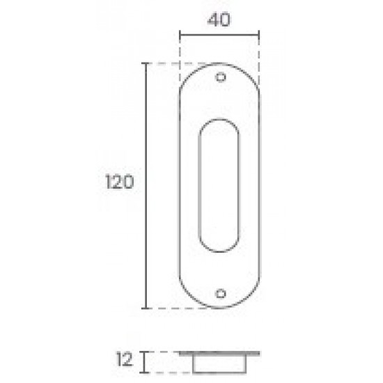 CONCHA P/PORTA DE CORRER OVAL REF. 03 INOX