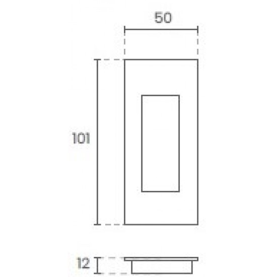 CONCHA P/PORTA DE CORRER RECT. REF. 04 INOX