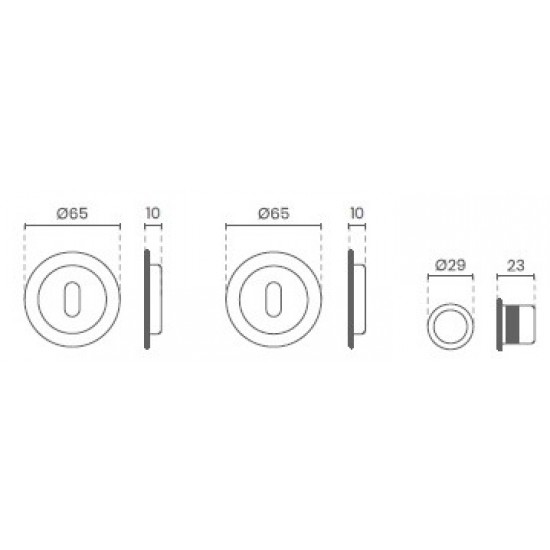 FECHADURA PORTA DE CORRER C/CONCHA REDONDA 5148 INOX C/CHAVE PARTIR