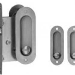 FECHADURA PORTA DE CORRER C/CONCHA OVAL INOX