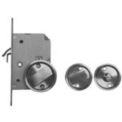 FECHADURA PORTA DE CORRER C/CONCHA REDONDA INOX