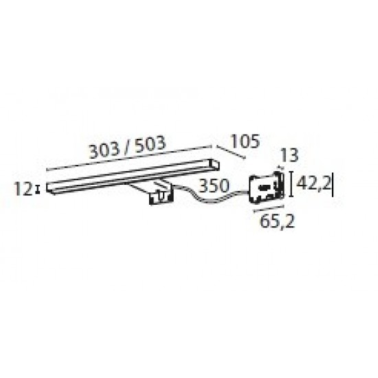 APLIQUE CELIA S-3R LED CIL IP44 1x10W 503mm