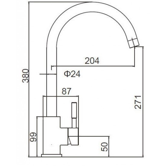 MISTURADORA REF. M22110 BICA ALTA INOX