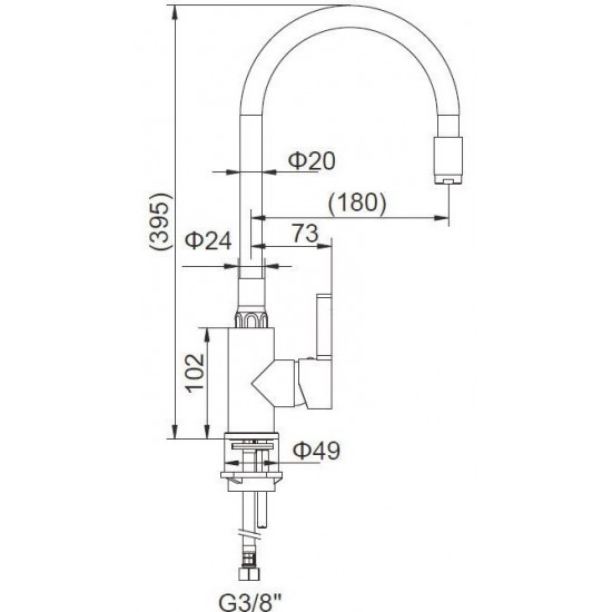 MISTURADORA FLEXIVEL REF. M22112-3 BICA ALTA CROMADA BRANCA