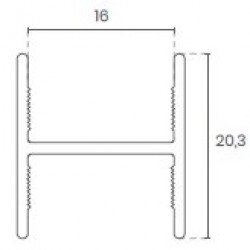 CALHA H P/ROUPEIRO 16mm - CR. MATE