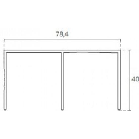 CALHA SUPERIOR 40MM P/ROUPEIRO - CROMADO MATE