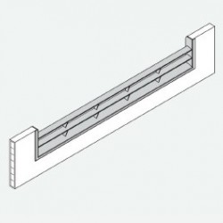 GRELHA VENTILAÇÃO PLÁSTICA P/RODAPÉ 400x65 CINZA