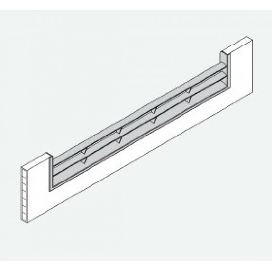 GRELHA VENTILAÇÃO PLÁSTICA P/RODAPÉ 400x65 CINZA