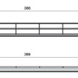 GRELHA VENTILAÇÃO PLÁSTICA P/RODAPÉ 400x65 CINZA