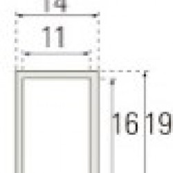 PERFIL ALUM. REFORÇO MOD. LAVA LOUÇA 14 x 19mm