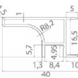 PERFIL PUXADOR 752 ILHARGA 19mm (mt.) + DIFUSOR LED - ANOD. NAT.
