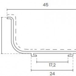 PERFIL TIRADOR "J" ALUMINIO BAIXA DE 4,5