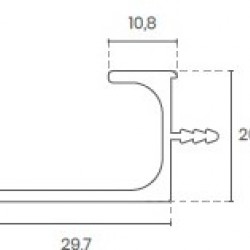 PERFIL PUXADOR REF. K108 CROMADO MATE