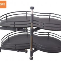 CANTO FEIJÃO GIRATÓRIO C/AMORT. TUBO OVAL ANTRACITE DIREITO