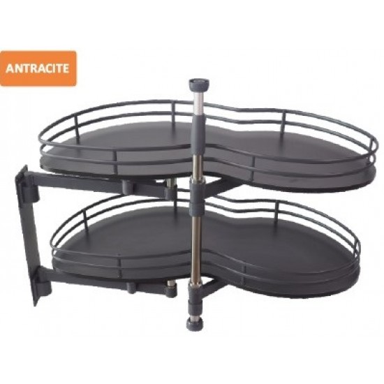 CANTO FEIJÃO GIRATÓRIO C/AMORT. TUBO OVAL ANTRACITE DIREITO