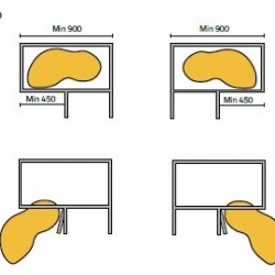 CANTO FEIJÃO GIRATÓRIO C/AMORT. TUBO OVAL ANTRACITE DIREITO