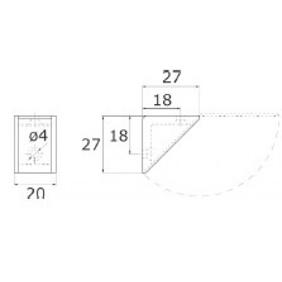 ESQUADRO PLÁSTICO HFL 2 FUROS BRANCO