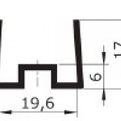 PERFIL PROTECÇÃO ILHARGA 19mm ALUMÍNIO