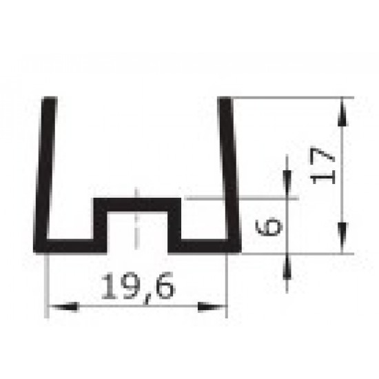 PERFIL PROTECÇÃO ILHARGA 19mm ALUMÍNIO