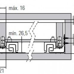 CORREDIÇA OCULTA EXT. TOTAL C/TIC - TAC PS33-300mm